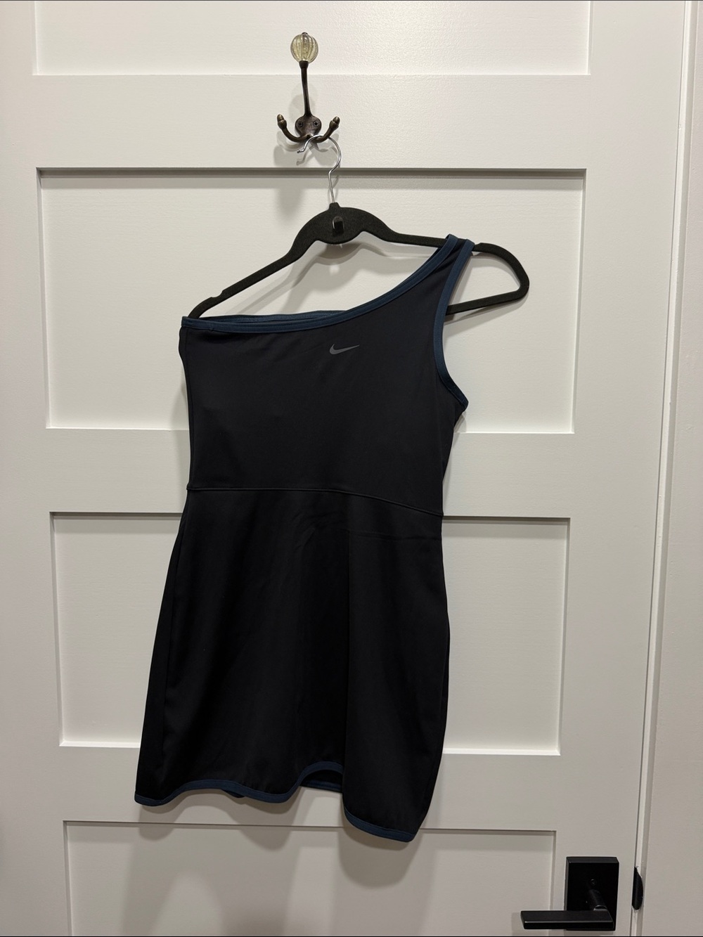 Nike Black One-Shoulder Dress with Navy Trim